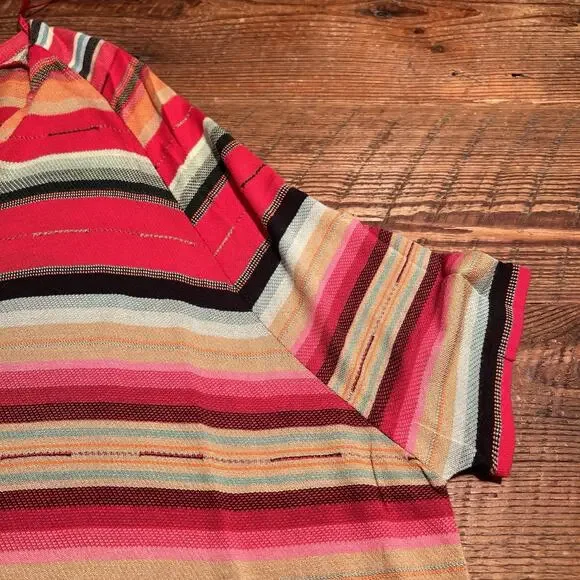 Polo Ralph Lauren Women's Western Aztec Tunic Top Red Striped Small Short Sleeve - Picture 12 of 12